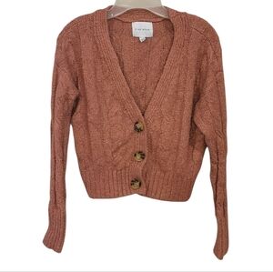 Pink Rose Cropped Cardign